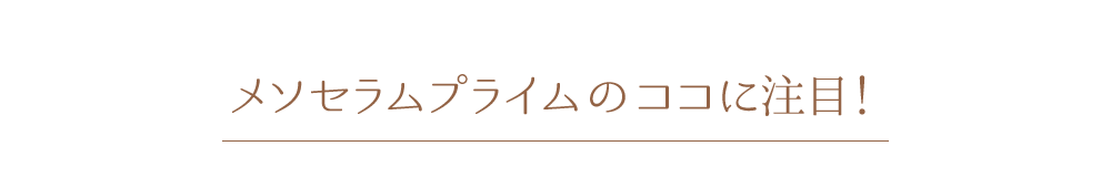 メソセラムプライムのココに注目!